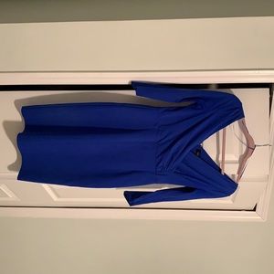 Teri Jon cobalt blue scuba dress, 6